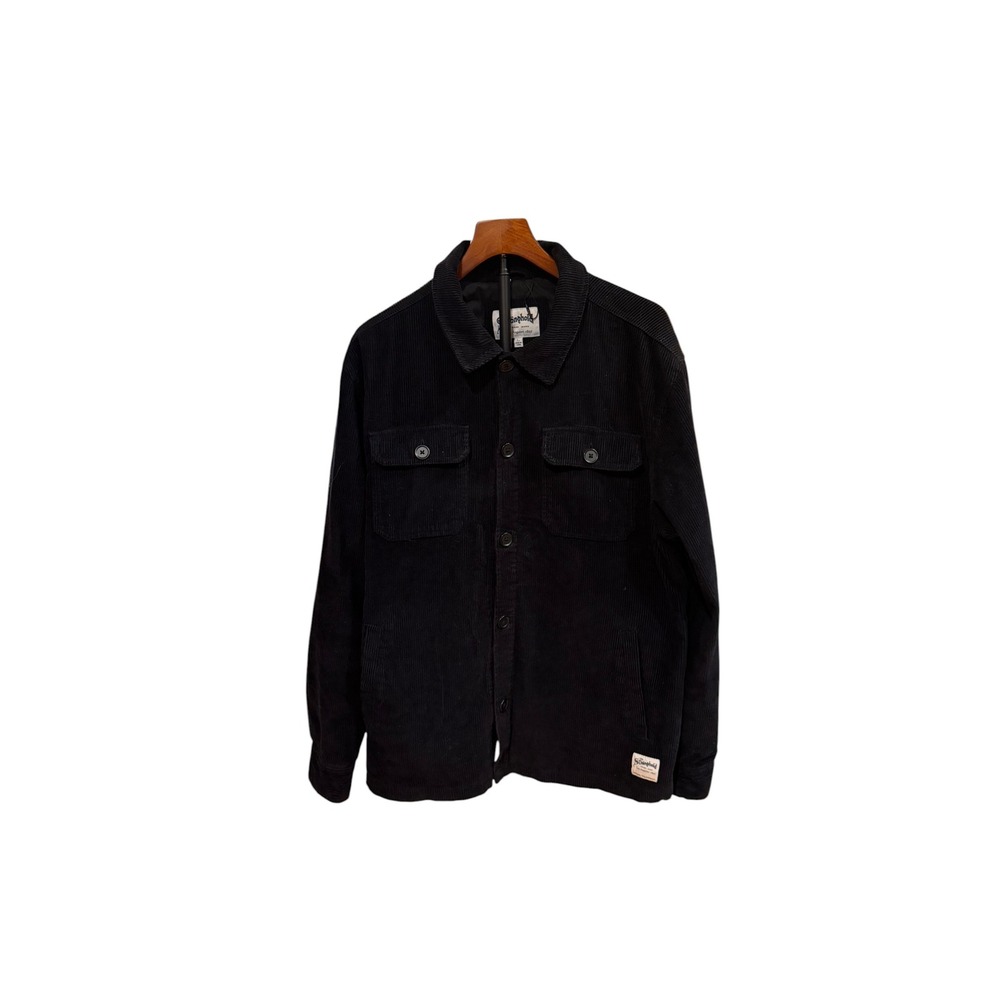 NWOT The Stronghold Primark Black Corduroy Shacket Button Front Shirt Jackets L